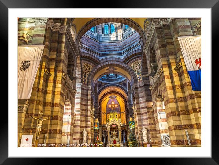 Cathedral Saint Mary Mejor Basilica Dome Altar Marseille France Framed Mounted Print by William Perry
