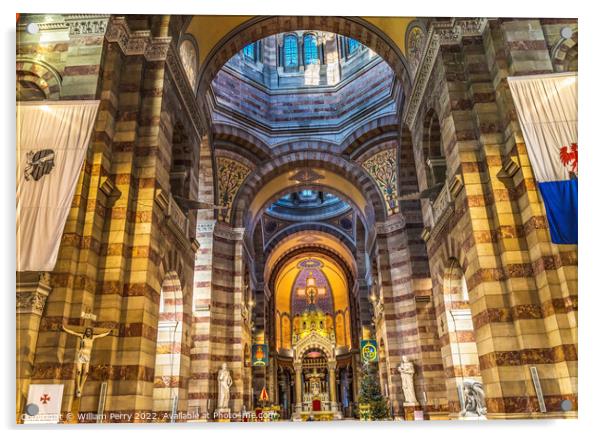 Cathedral Saint Mary Mejor Basilica Dome Altar Marseille France Acrylic by William Perry