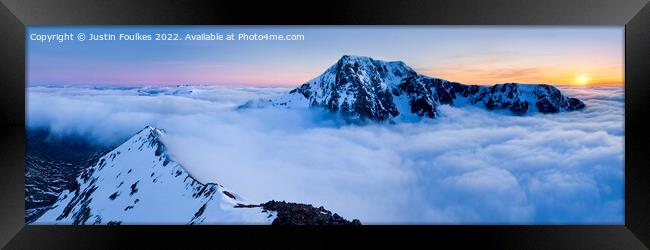 Ben Nevis North Face panorama Framed Print by Justin Foulkes