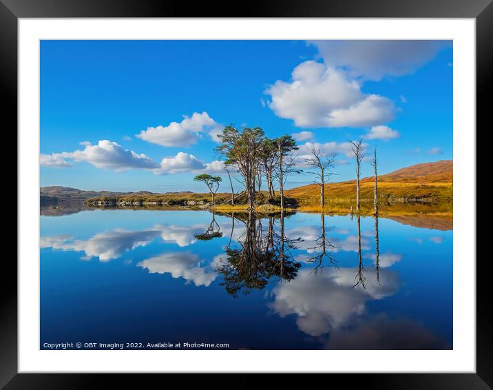 Loch Assynt Autumn Reflection West Highland Scotla Framed Mounted Print by OBT imaging