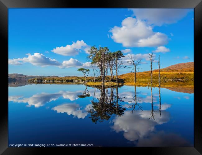 Loch Assynt Autumn Reflection West Highland Scotla Framed Print by OBT imaging
