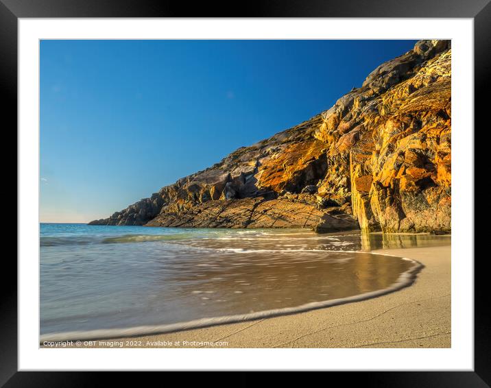 Achmelvich Bay Assynt Late Evening Wave Light Framed Mounted Print by OBT imaging