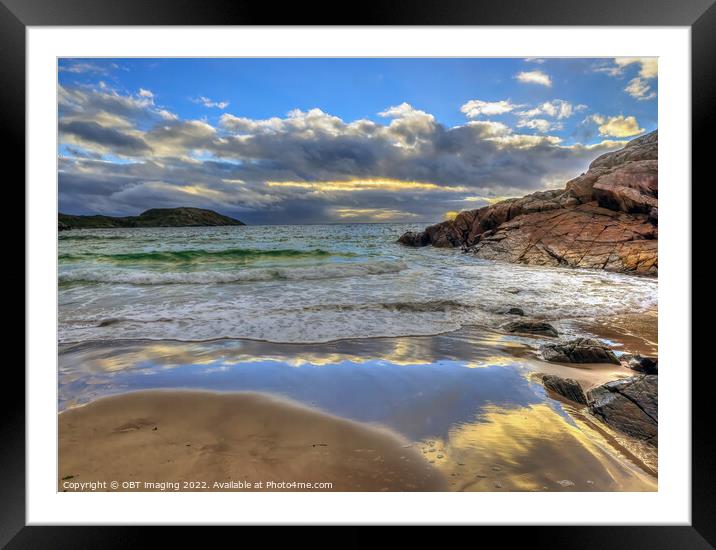 Achmelvich Bay Assynt Late Evening Wave Light Storm Clearing Framed Mounted Print by OBT imaging