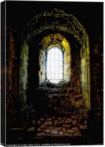 Perveril Castle Window Canvas Print by Craig Yates