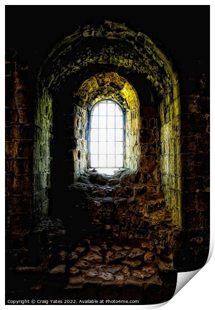 Perveril Castle Window Print by Craig Yates