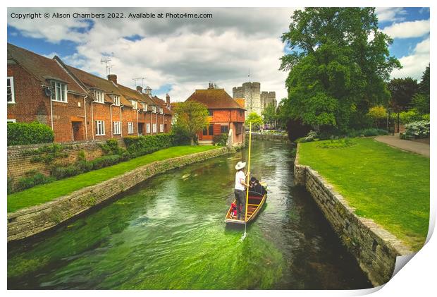 Canterbury River Punt Print by Alison Chambers