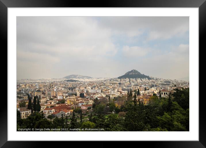 Lycabettus hill in Athens, Greece Framed Mounted Print by Sergio Delle Vedove