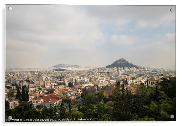 Lycabettus hill in Athens, Greece Acrylic by Sergio Delle Vedove