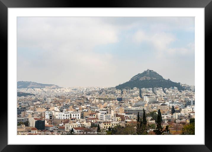Lycabettus hill in Athens, Greece Framed Mounted Print by Sergio Delle Vedove