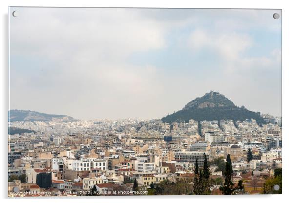 Lycabettus hill in Athens, Greece Acrylic by Sergio Delle Vedove