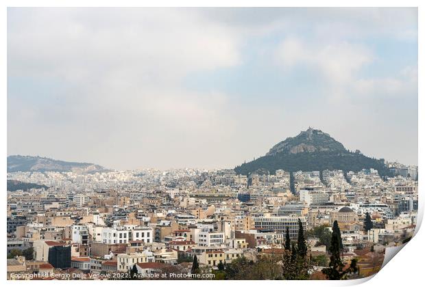 Lycabettus hill in Athens, Greece Print by Sergio Delle Vedove