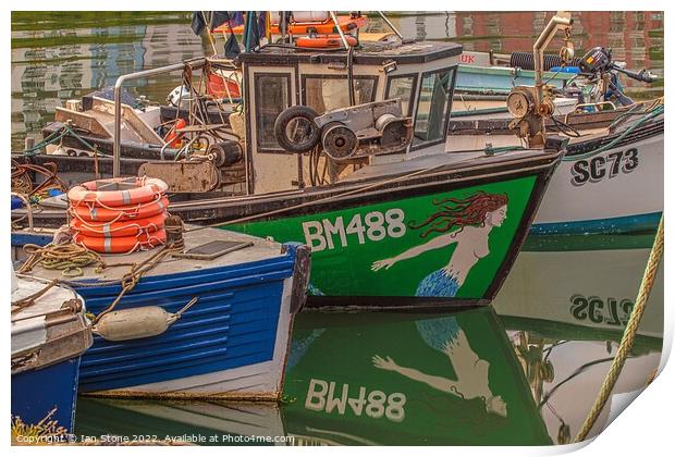 Brixham fishing boats  Print by Ian Stone