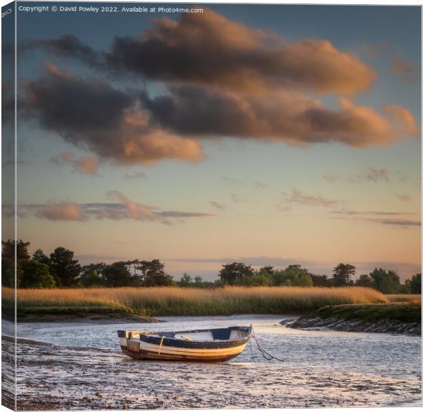 Evening Light Over Brancaster Staithe Canvas Print by David Powley