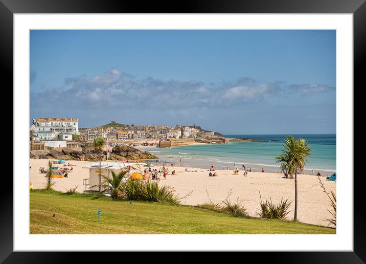 St Ives,Porthminster Beach, St Ives Cornwall Framed Mounted Print by kathy white