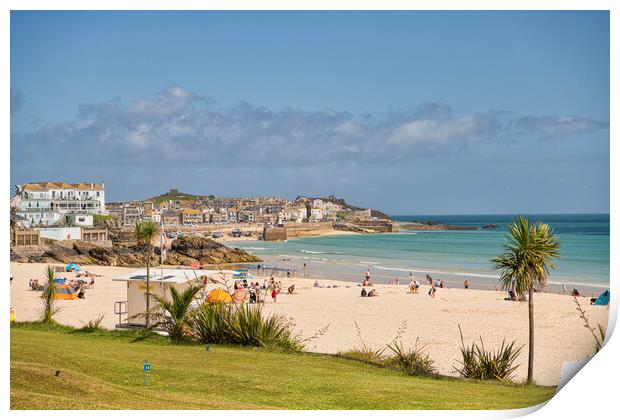 St Ives,Porthminster Beach, St Ives Cornwall Print by kathy white