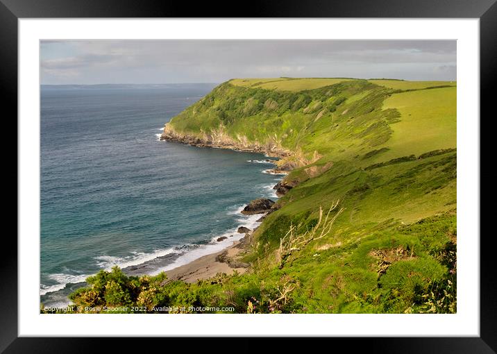 Lantic Bay from the Coast Path Framed Mounted Print by Rosie Spooner