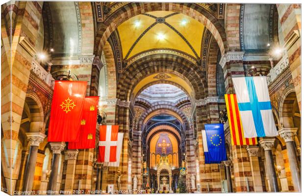 Cathedral Saint Mary Mejor Basilica Dome Marseille France Canvas Print by William Perry