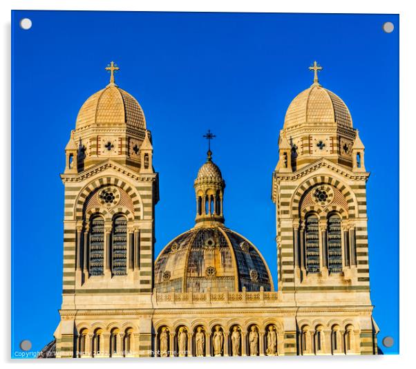 Cathedral Saint Mary Mejor Outside Dome Marseille France Acrylic by William Perry