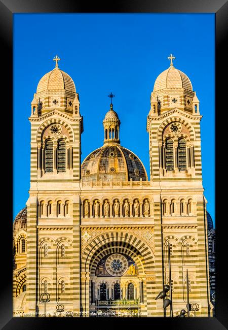 Cathedral Saint Mary Mejor Outside Dome Marseille France Framed Print by William Perry