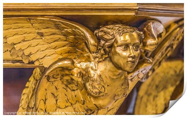 Golden Angel Cathedral Saint Mary Mejor Basilica Marseille Franc Print by William Perry