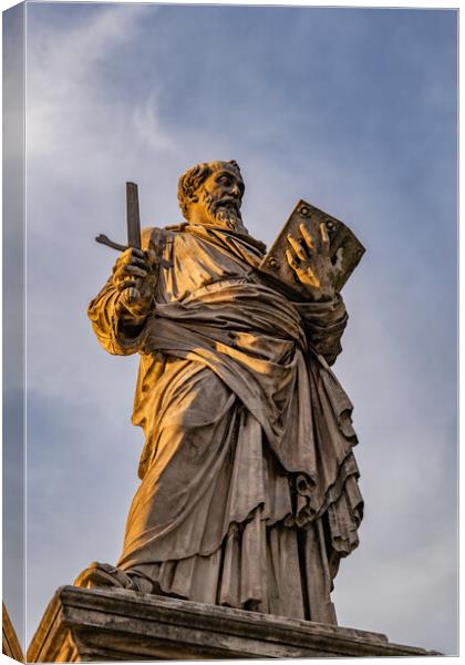 St Paul Apostle Statue In Rome Canvas Print by Artur Bogacki