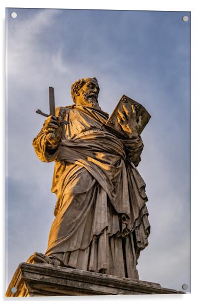St Paul Apostle Statue In Rome Acrylic by Artur Bogacki