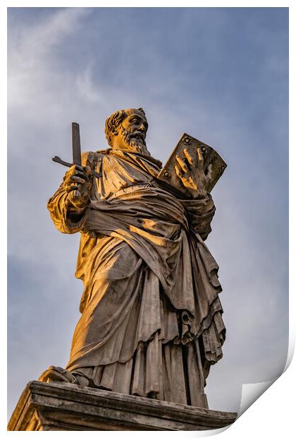 St Paul Apostle Statue In Rome Print by Artur Bogacki