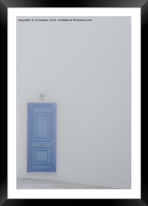 The blue door Framed Mounted Print by Jo Sowden