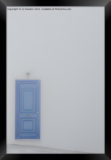 The blue door Framed Print by Jo Sowden