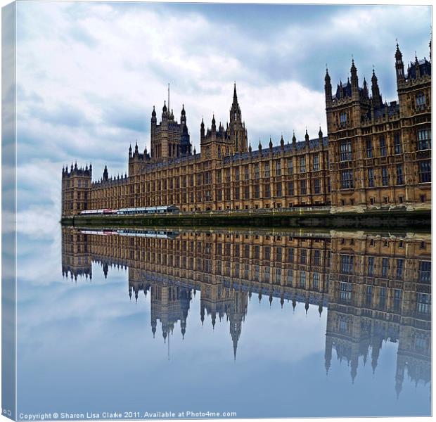 Westminster reflected Canvas Print by Sharon Lisa Clarke