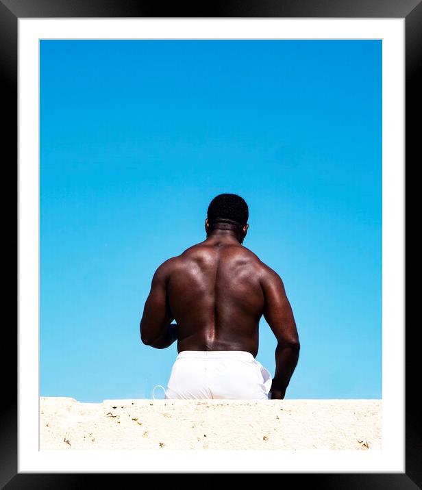 A Muscular Man. Framed Mounted Print by Mark Ward
