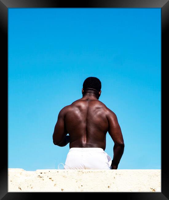 A Muscular Man. Framed Print by Mark Ward