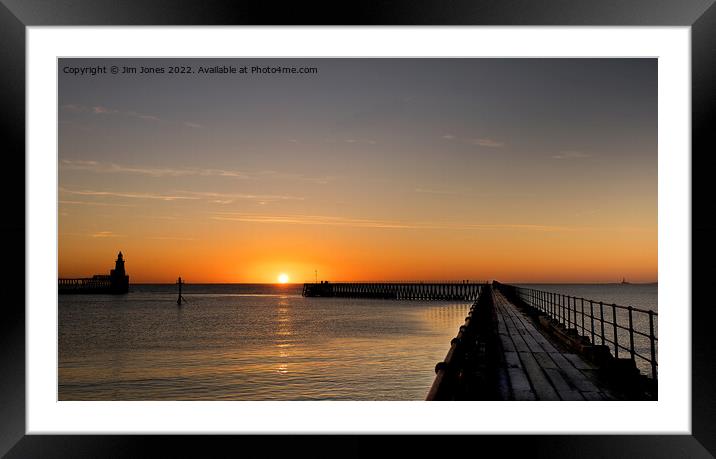January sunrise at the mouth of the River Blyth - Panorama Framed Mounted Print by Jim Jones