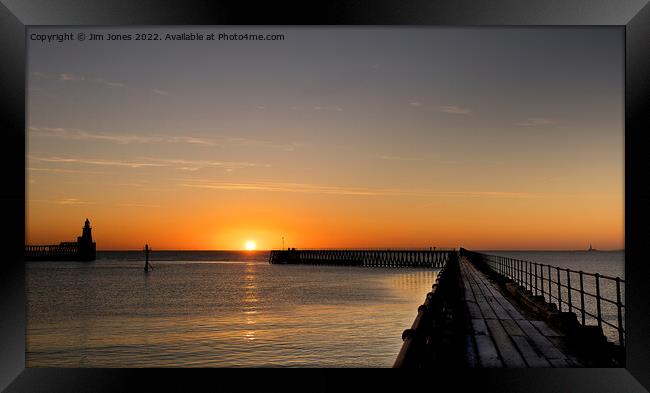 January sunrise at the mouth of the River Blyth - Panorama Framed Print by Jim Jones