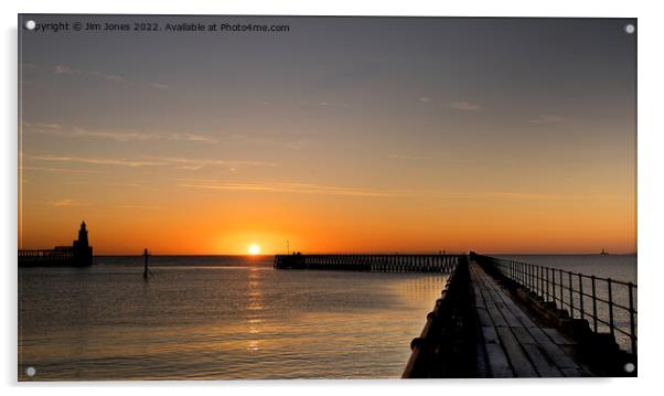 January sunrise at the mouth of the River Blyth - Panorama Acrylic by Jim Jones