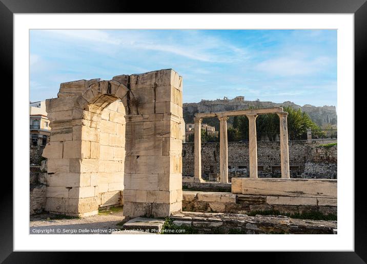 Hadrian's library in Athens, Greece Framed Mounted Print by Sergio Delle Vedove