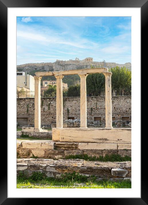 Hadrian's library in Athens, Greece Framed Mounted Print by Sergio Delle Vedove