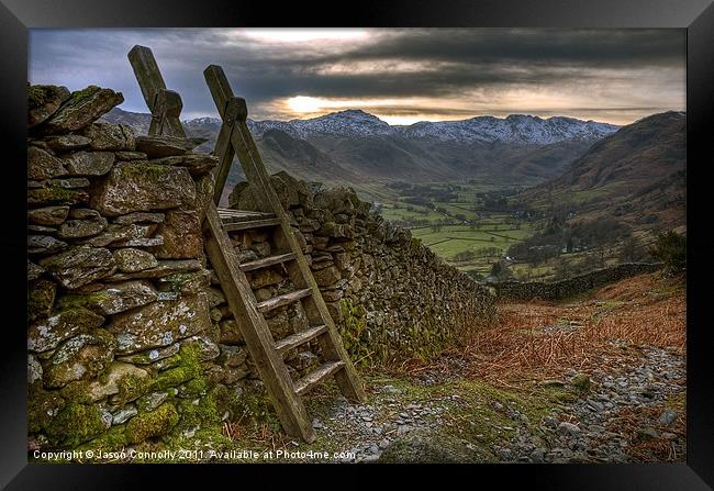 Stile In The Langdale Valley Framed Print by Jason Connolly
