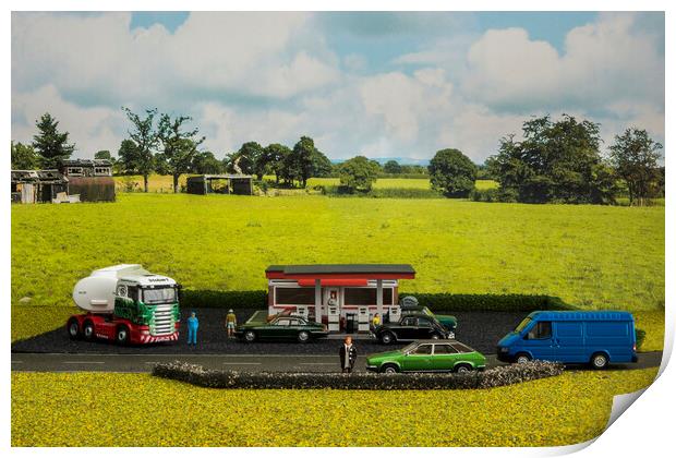 Busy Petrol Station Print by Steve Purnell