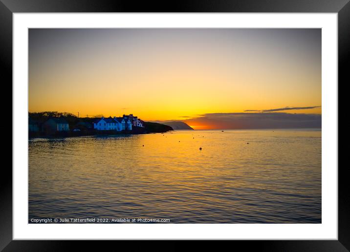 Wales coastal sunset beach glow Framed Mounted Print by Julie Tattersfield