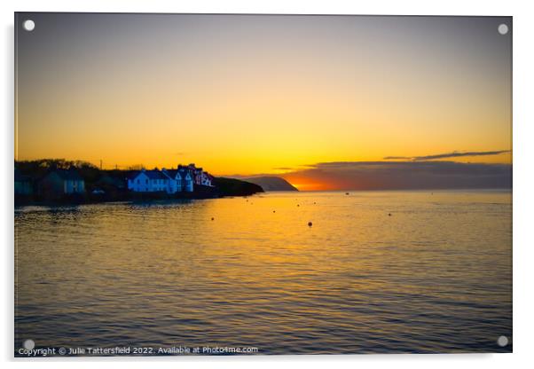 Wales coastal sunset beach glow Acrylic by Julie Tattersfield