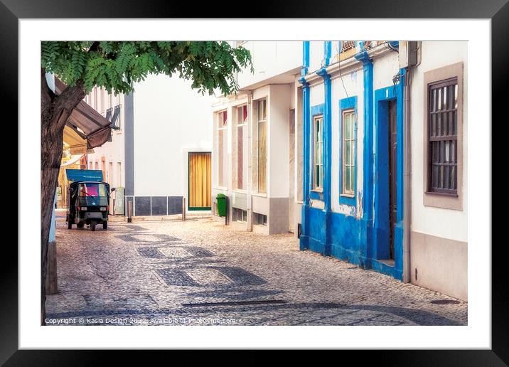 Side Street in Lagos, Portugal Framed Mounted Print by Kasia Design