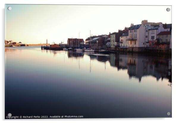 Whitby in Reflection Acrylic by Richard Perks