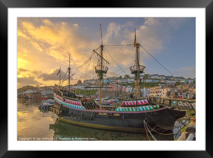 The Golden Hind of Brixham  Framed Mounted Print by Ian Stone