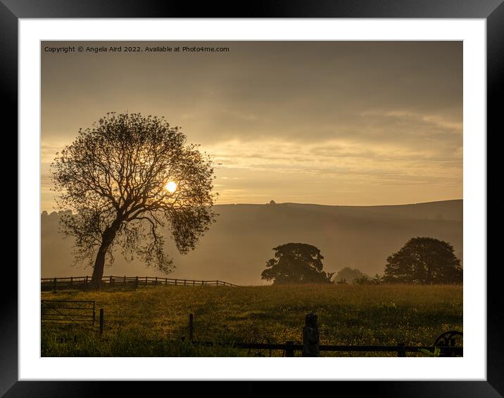 Peak District Sunrise. Framed Mounted Print by Angela Aird