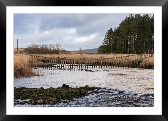 A watergate hanging across the Carsphairn Lane River at the Water of Deugh Framed Mounted Print by SnapT Photography