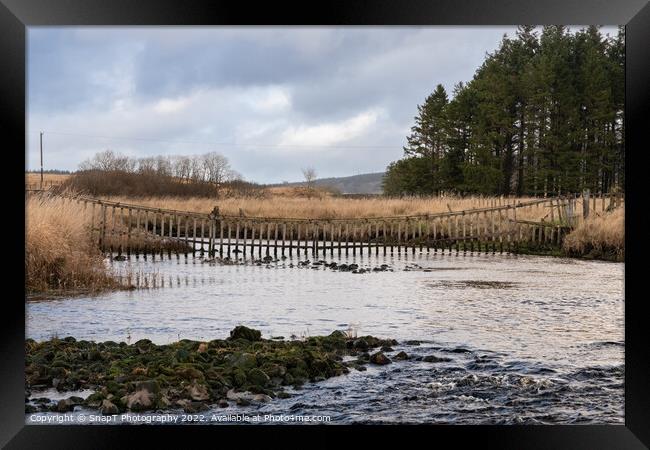 A watergate hanging across the Carsphairn Lane River at the Water of Deugh Framed Print by SnapT Photography