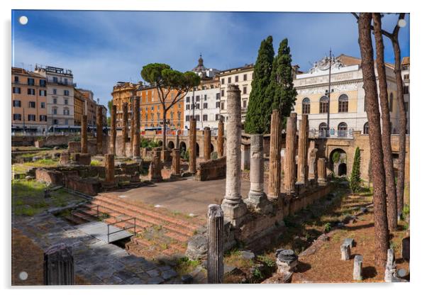 Largo di Torre Argentina Square in Rome Acrylic by Artur Bogacki