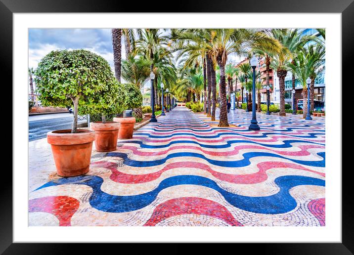 Alicante Wavy Paving Framed Mounted Print by Valerie Paterson