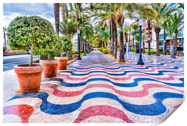 Alicante Wavy Paving Print by Valerie Paterson